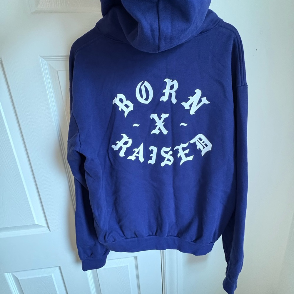 BORN X RAISED Blue Hoodie - Picture 2 of 3